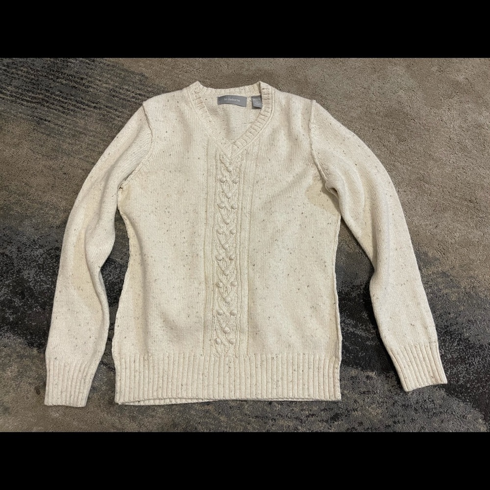 Liz Claiborne women’s V neck knit winter sweater - Picture 1 of 7